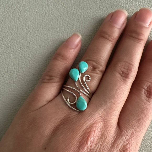 Turquoise & Sterling Silver Ring - Picture 5 of 5